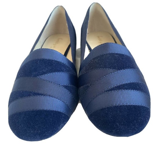 Bettye Muller Loafers Blue Velvet Ribbon 6.5 heel - Picture 4 of 10